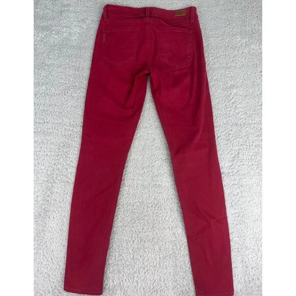 Paige Verdugo Ultra Skinny Womens 25 Red Jeans Comfort Office Cotton/Elastane - Picture 14 of 16